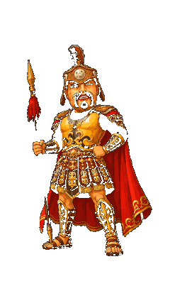 Moriones dancers in hand-carved wooden masks